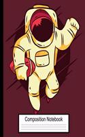 Composition Notebook: Wide Ruled Astronaut Football Space 6x9 Notebook 120 Pages For Boys
