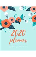 2020 Planner Weekly and Monthly Calendar and Goals: Mint Floral Theme For To-Do List, Appointment Journal and Academic Agenda Schedule Organizer January - December 2020 Best Holiday Gift Idea