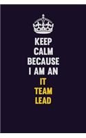 Keep calm Because I Am An IT team lead: Motivational and inspirational career blank lined gift notebook with matte finish