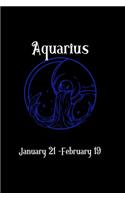 Aquarius Notebook: This simple lined notebook/journal is customized just for Capricorns!