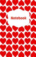Notebook: Hearts Homework Book Notepad Notebook Composition and Journal Diary Planner