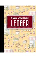 Two Column Ledger: Accounting Journal Entries, Daily Bookkeeping Ledger, Ledger Sheets, Cute Rome Cover, 8.5" x 11", 100 pages