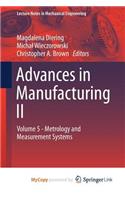 Advances in Manufacturing II