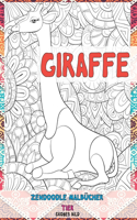 Zendoodle Malbücher - Großes Bild - Tier - Giraffe