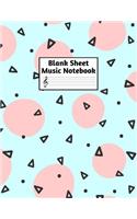 Blank Sheet Music Notebook: Easy Blank Staff Manuscript Book Large 8.5 X 11 Inches Musician Paper Wide 12 Staves Per Page for Piano, Flute, Violin, Guitar, Trumpet, Drums, Cell