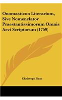 Onomasticon Literarium, Sive Nomenclator Praestantissimorum Omnis Aevi Scriptorum (1759)