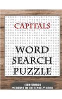 CAPITALS WORD SEARCH PUZZLE +300 WORDS Medium To Extremetrly Hard