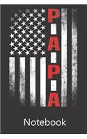 Papa America Flag: Funny Cute Notebook, College Ruled Blank Lined Book, Composition Book for School Diary, Christmas Birthday Gifts