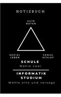 Notizbuch Gute Noten Sozial Leben Genug Schlaf Schule Wähle Zwei Informatik