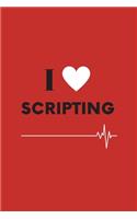 I Heart Scripting: (Red Blank Lined Journal)