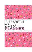 Elizabeth: : 2020 Personalized Planner: One page per week: Pink sprinkle design