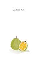 Durian Notes: 6"x9" Unruled Blank Notebook - Watercolor Texture Nature Fruit Illustration Cover. Matte Softcover And White Interior Papers.