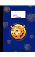 Taurus Zodiac Sign Theme College Ruled Composition Book