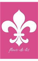 fleur-de-lis - Fuchsia Lined Notebook with Margins