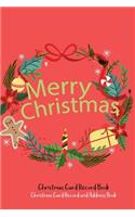 Merry Christmas: Christmas Card Record Book: Card Record and Address Book