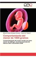Comportamiento del Menor de 1800 Gramos