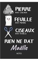 Rien ne bat Maëlle - Notes: Noms Personnalisé Carnet de notes / Journal pour les filles et les femmes. Kawaii Pierre Feuille Ciseaux jeu de mots. Fournitures scolaires, premier