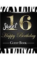 Sweet 16 Happy Birthday Guest Book