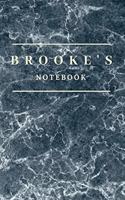 Brooke's Notebook: Personalised Custom notebook for Brooke: Beautiful marble effect notebook notepad jotter - makes a special personal gift and present for Brooke