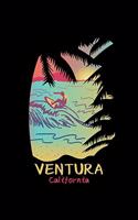 Ventura California: Journal For Recording Notes, Thoughts, Wishes Or To Use As A Notebook For Ventura California Beach Enthusiasts, Retro Wave Surfing Lovers And Surfer