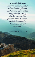 Inspirational Bookmark: I Will Lift Up (Package of 25): Psalm 121:1-2 (Kjv)