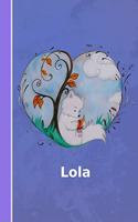 Lola: Personalisiertes Notizbuch - Fuchs Mit Herz - Softcover - 120 Seiten - Leer / Blanko / Nummeriert - Notebook - Tagebuch - Diary - Scrapbook - Gesche