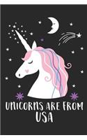 Unicorns Are From USA: A Blank Lined Journal for Sightseers Or Travelers Who Love This Country. Makes a Great Travel Souvenir.