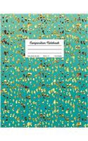 Composition Notebook - College Ruled, 8.5 x 11, 110 pages: Teal And Faux Gold(School Notebooks)