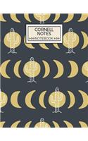 Cornell Notes Notebook: College Ruled Cornell Notebook Paper Index and Numbered Page Interior: Cactus Moon Phases