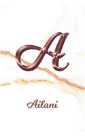 Ailani: Sketchbook - Blank Imaginative Sketch Book Paper - Letter A Rose Gold White Marble Pink Effect Cover - Teach & Practice Drawing for Experienced & As