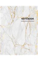 Composition Notebook: White Marble with Gold Inlay Trendy Journal 8.5 x 11 ( 110 College-ruled ... - Journal, Notebook, Diary, Composition Book