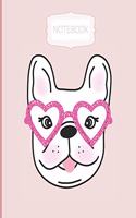 Notebook: Wide Ruled Line Notebook, School Notebook, Homes School Notebook, Gift for Kids, Students, Teens, 7.5 x 9.25 inches, Pink French Bulldog Notebook, "