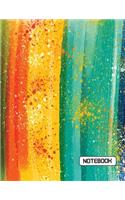 NoteBook: Artist RainBow On Cover This Notebook Journal Diary, 110 Dashed lines pages, 8.5" x 11", Date on top