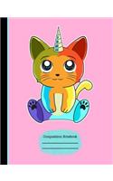 Caticorn Composition Notebook: Graph Journal for Math School Teachers Students, 5x5 Quad Ruled Graph Paper, 200 Pages (7.44" X 9.69")
