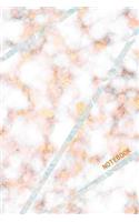 Notebook: Elegant Journal Blue and Rose Gold Marble Design Perfect for Taking Notes