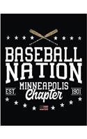 Baseball Nation Minneapolis Chapter Est. 1901: Baseball Lined Composition Notebook