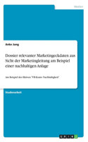 Dossier relevanter Marketingeckdaten aus Sicht der Marketingleitung am Beispiel einer nachhaltigen Anlage: Am Beispiel des fiktiven "VR-Konto Nachhaltigkeit"