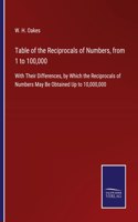 Table of the Reciprocals of Numbers, from 1 to 100,000