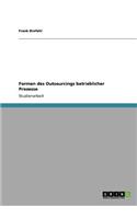 Formen des Outsourcings betrieblicher Prozesse