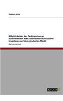 Möglichkeiten der Partizipation an zunehmenden M&A-Aktivitäten chinesischer Investoren auf dem deutschen Markt