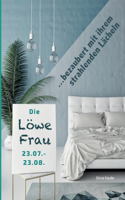 Löwe Frau bezaubert mit ihrem strahlenden Lächeln