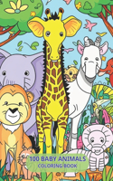 100 Baby Animals Coloring Book