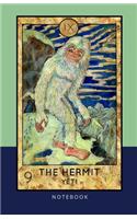 The Hermit Yeti Notebook: 150 Page Ruled Major Arcana Tarot Card Journal