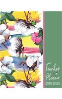 Teacher Planner 2019 2020: Pink And Green Cotton Tree Academic Subject Planner: July 2019 Through June 2020: The Complete Organizer For Educators