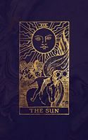 The Sun: Tarot Card Journal - Midnight Marble and Rose Gold - 6 x 9 College Ruled Tarot Card Notebook