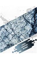 Marble Composition Notebook: White Tarawera cute & elegant blank college ruled lined paper to write in
