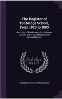 Register of Tonbridge School, From 1820 to 1893