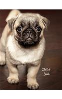 Sketch Book: Pug Themed Personalized Artist Sketchbook For Drawing and Creative Doodling