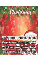 Christmas 235 Sudoku Puzzle Book Easy Sudoku Puzzle For Kids