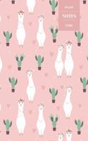 Dot Grid Notes 110 Pages: Cute Alpaca Llama Pattern with Cactus Floral Notebook for Professionals and Students, Teachers and Writers - Succulent Pattern